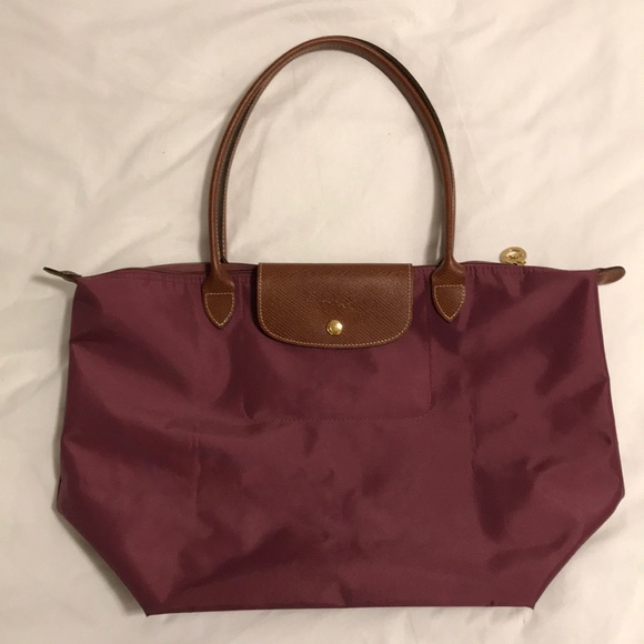 maroon longchamp bag